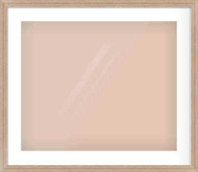 Light Walnut Flat Frame for 24 × 20in artwork, with Smooth White Single Mount