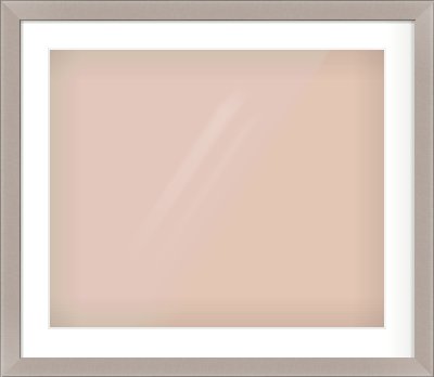 Brushed Silver & Black Sided Flat Frame for 24 × 20in artwork, with Smooth White Single Mount