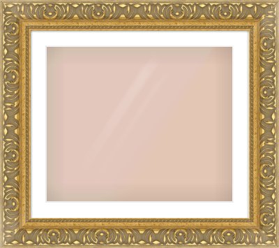 Gold Reverse Frame for 24 × 20in artwork, with Smooth White Single Mount