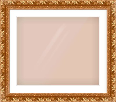 Gold Spoon Frame for 24 × 20in artwork, with Smooth White Single Mount