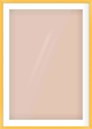 Yellow Paint Flat Frame for 24 × 36in artwork, with Smooth White Single Mount