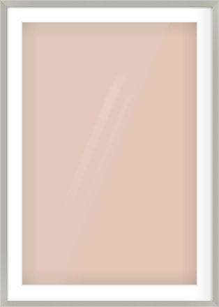 Grey Flat Frame for 24 × 36in artwork, with Smooth White Single Mount