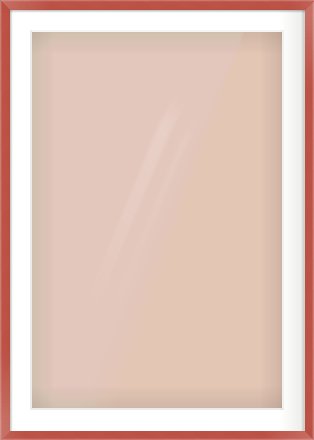 Red Paint Flat Frame for 24 × 36in artwork, with Smooth White Single Mount