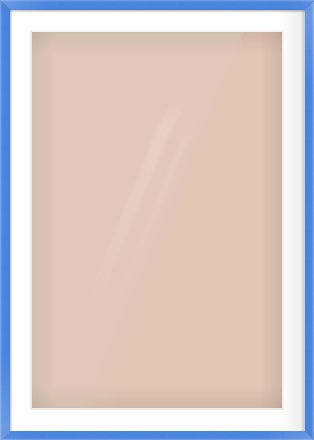 Light Blue Paint Flat Frame for 24 × 36in artwork, with Smooth White Single Mount