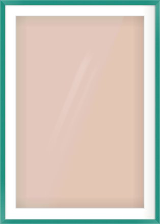 Green Paint Flat Frame for 24 × 36in artwork, with Smooth White Single Mount