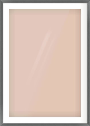 Dark Grey Flat Frame for 24 × 36in artwork, with Smooth White Single Mount