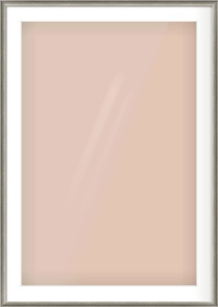 Silver Cushion Frame for 24 × 36in artwork, with Smooth White Single Mount