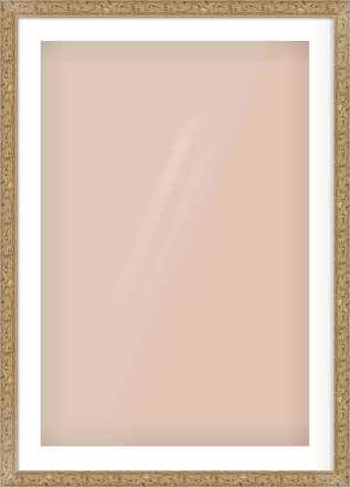 Light Brown Decorative Frame for 24 × 36in artwork, with Smooth White Single Mount