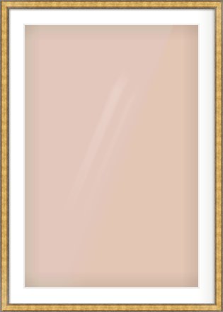 Gold Spoon Frame for 24 × 36in artwork, with Smooth White Single Mount