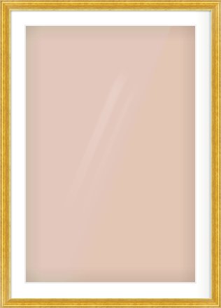 Gold Reverse Frame for 24 × 36in artwork, with Smooth White Single Mount
