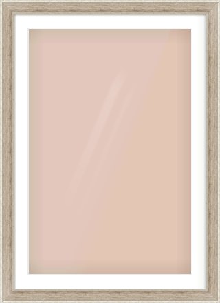 Silver Flat Frame for 24 × 36in artwork, with Smooth White Single Mount