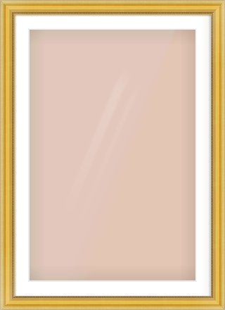 Gold Spoon Frame for 24 × 36in artwork, with Smooth White Single Mount