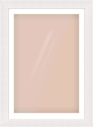 Rough Cut Effect Flat Frame for 24 × 36in artwork, with Smooth White Single Mount