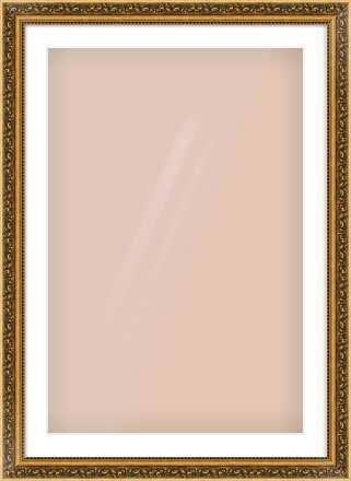 Gold Spoon Frame for 24 × 36in artwork, with Smooth White Single Mount