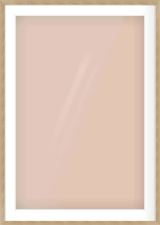 Oak Veneer Flat Frame for 61 × 91.5cm artwork, with Smooth White Single Mount