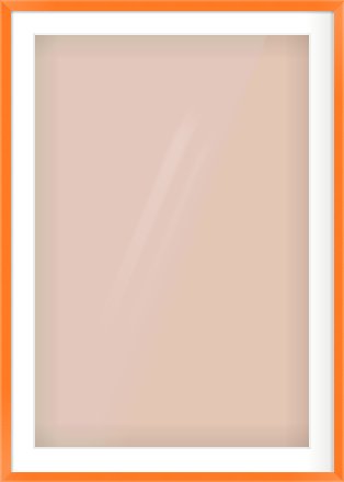 Orange Paint Flat Frame for 61 × 91.5cm artwork, with Smooth White Single Mount