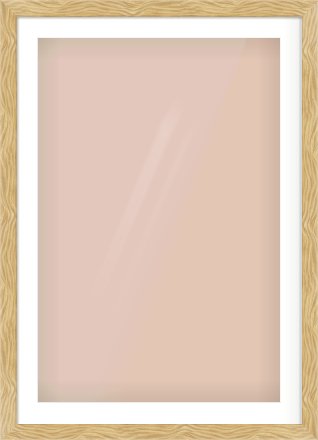 Natural Wood Flat Frame for 61 × 91.5cm artwork, with Smooth White Single Mount