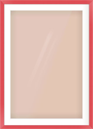 Red Paint Flat Frame for 61 × 91.5cm artwork, with Smooth White Single Mount