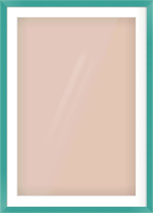 Green Paint Flat Frame for 61 × 91.5cm artwork, with Smooth White Single Mount