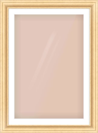 Natural Wood Scoop Frame for 61 × 91.5cm artwork, with Smooth White Single Mount