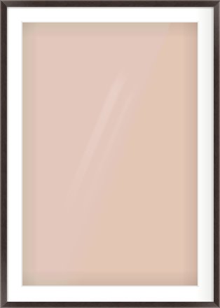 Brown Flat Frame for 61 × 91.5cm artwork, with Smooth White Single Mount