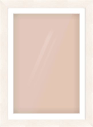 Ivory Driftwood Flat Frame for 61 × 91.5cm artwork, with Smooth White Single Mount