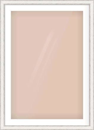 Black/Silver Flat Frame for 61 × 91.5cm artwork, with Smooth White Single Mount