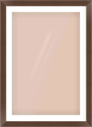Brown Flat Frame for 61 × 91.5cm artwork, with Smooth White Single Mount