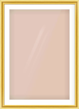 Gold Cushion Frame for 61 × 91.5cm artwork, with Smooth White Single Mount