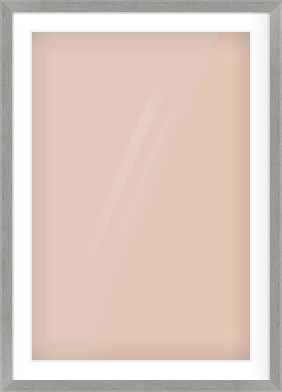 Pale Grey Flat Frame for 61 × 91.5cm artwork, with Smooth White Single Mount