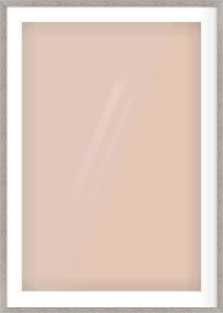 Grey Wood Grain Flat Frame for 61 × 91.5cm artwork, with Smooth White Single Mount
