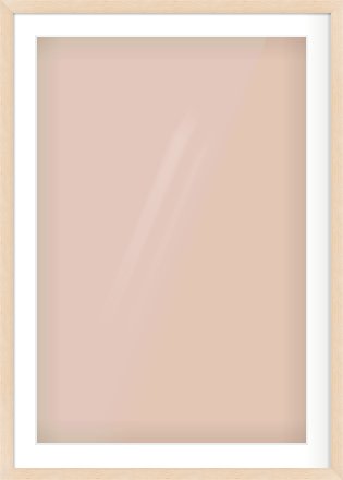 Natural Wood Flat Frame for 61 × 91.5cm artwork, with Smooth White Single Mount