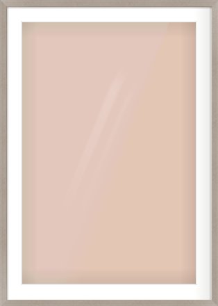 Silver & Black Sided Flat Frame for 61 × 91.5cm artwork, with Smooth White Single Mount
