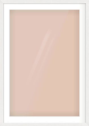 White Stain Flat Frame for 61 × 91.5cm artwork, with Smooth White Single Mount