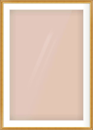 Gold Reverse Frame for 61 × 91.5cm artwork, with Smooth White Single Mount