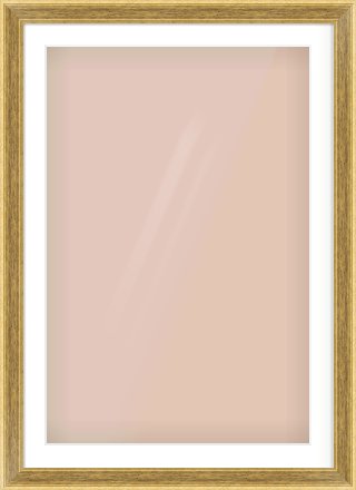 Gold Flat Frame for 61 × 91.5cm artwork, with Smooth White Single Mount