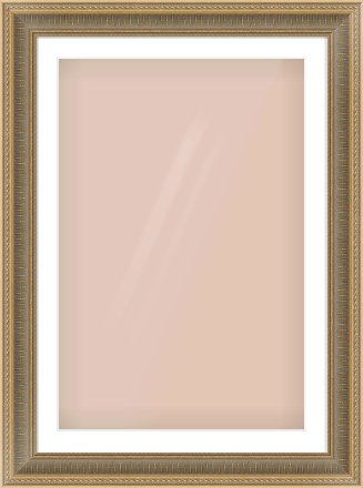 Gold Spoon Frame for 61 × 91.5cm artwork, with Smooth White Single Mount