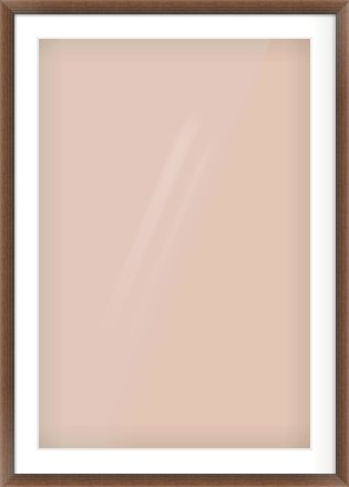 Brown Flat Frame for 61 × 91.5cm artwork, with Smooth White Single Mount