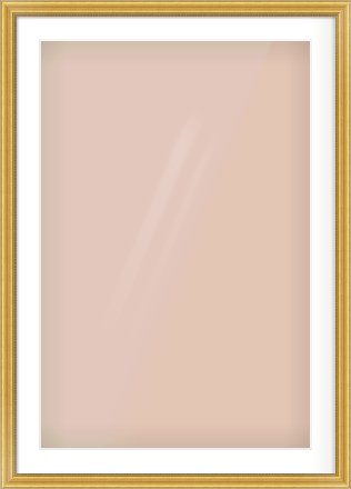 Gold Spoon Frame for 61 × 91.5cm artwork, with Smooth White Single Mount