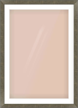 Brushed Pewter Flat Frame for 61 × 91.5cm artwork, with Smooth White Single Mount