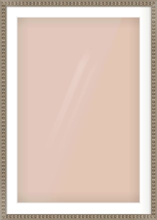 Silver Cushion Frame for 61 × 91.5cm artwork, with Smooth White Single Mount