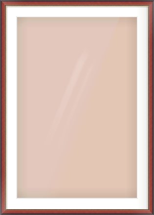 Brown Cushion Frame for 61 × 91.5cm artwork, with Smooth White Single Mount