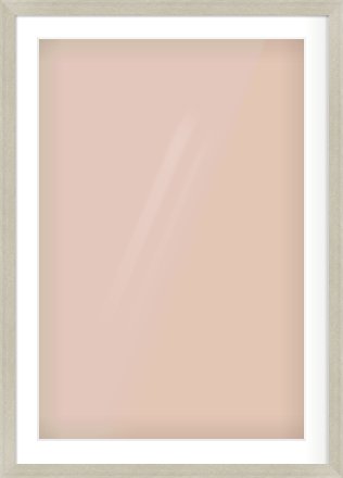 Silver Flat Frame for 61 × 91.5cm artwork, with Smooth White Single Mount