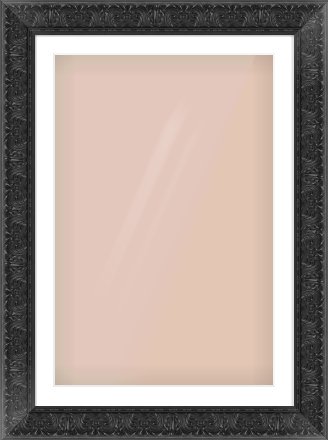 Black Scoop Frame for 61 × 91.5cm artwork, with Smooth White Single Mount