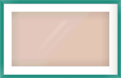 Green Paint Flat Frame for 64 × 36cm artwork, with Smooth White Single Mount