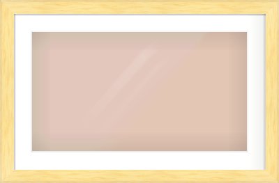 Natural Wood Stepped Flat Frame for 64 × 36cm artwork, with Smooth White Single Mount