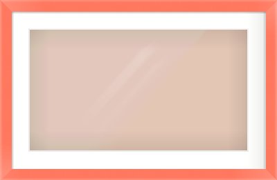 Orange Paint Flat Frame for 64 × 36cm artwork, with Smooth White Single Mount