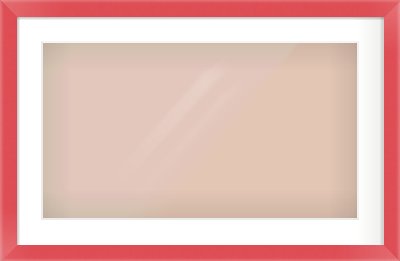 Red Paint Flat Frame for 64 × 36cm artwork, with Smooth White Single Mount