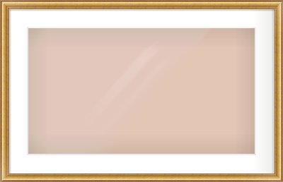 Gold Dome Frame for 64 × 36cm artwork, with Smooth White Single Mount