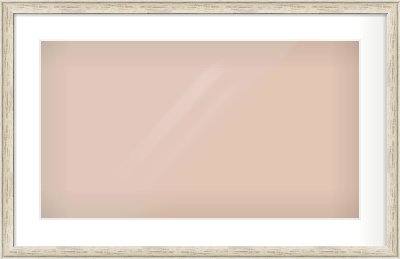 Champagne Silver with Black Sides Cushion Frame for 64 × 36cm artwork, with Smooth White Single Mount